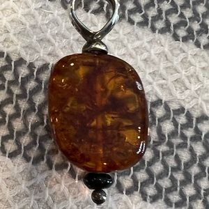 Silpada amber and silver pendant. Good condition